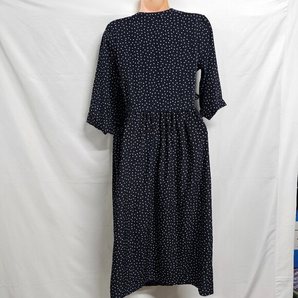 Beams Boy Polka Dot Fit and Flare Wrap Tie Dress Women One Size Blue - Picture 5 of 12